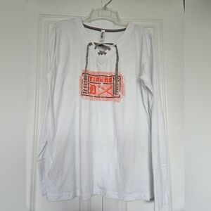 Soft As A Grape Ladies Detroit  Tigers Graphic Long Sleeve Tee